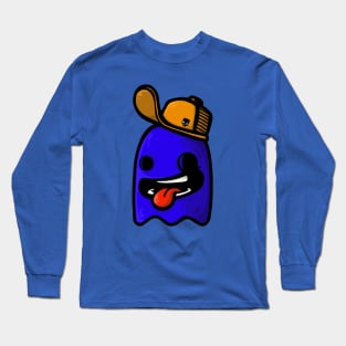 blue ghost with cap Long Sleeve T-Shirt